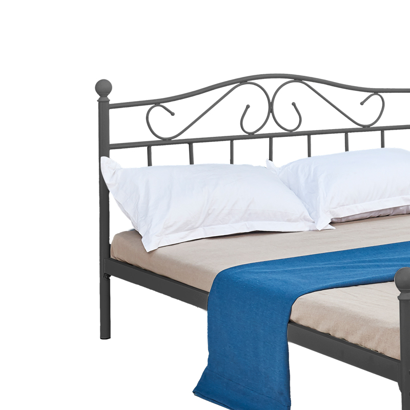 Κρεβάτι Yorick pakoworld μαύρο μεταλλικό 140x190εκ