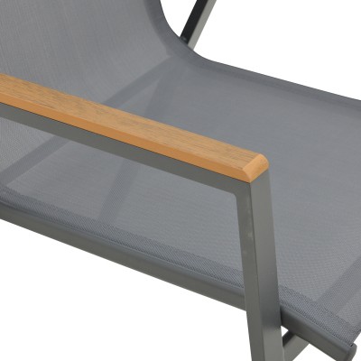 Τραπεζαρία Azelie-Kliton pakoworld σετ 7τεμ ανθρακί ύφασμα-ανθρακί αλουμίνιο 150x80x74εκ