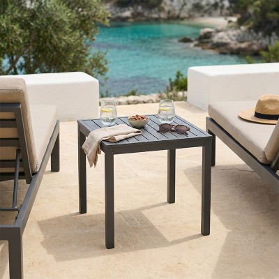 Τραπεζάκι παραλίας Kliton pakoworld αλουμίνιο σε ανθρακί απόχρωση 45x45x41εκ