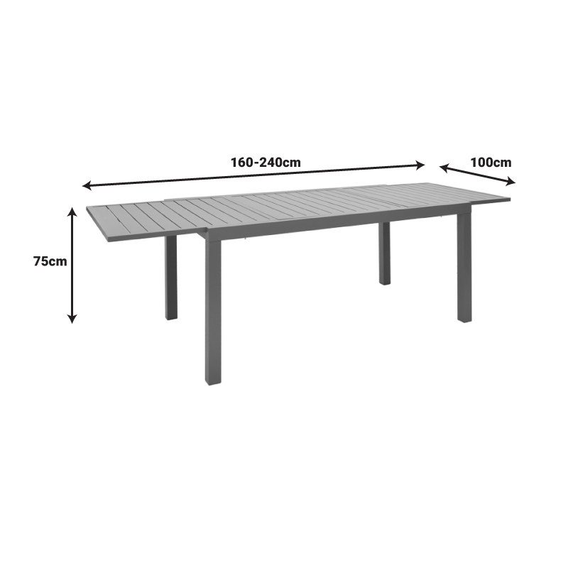 Τραπέζι επεκτεινόμενο Lafla pakoworld αλουμίνιο σε σαμπανιζέ απόχρωση 160-240x90x75εκ