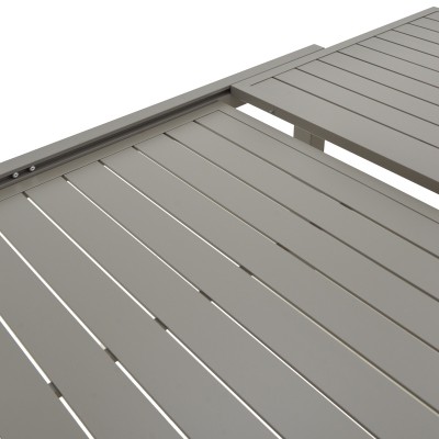 Τραπεζαρία Lafla-Azelie pakoworld σετ 9τεμ σαμπανιζέ αλουμίνιο και plywood σε φυσική απόχρωση 160-240x90x75εκ