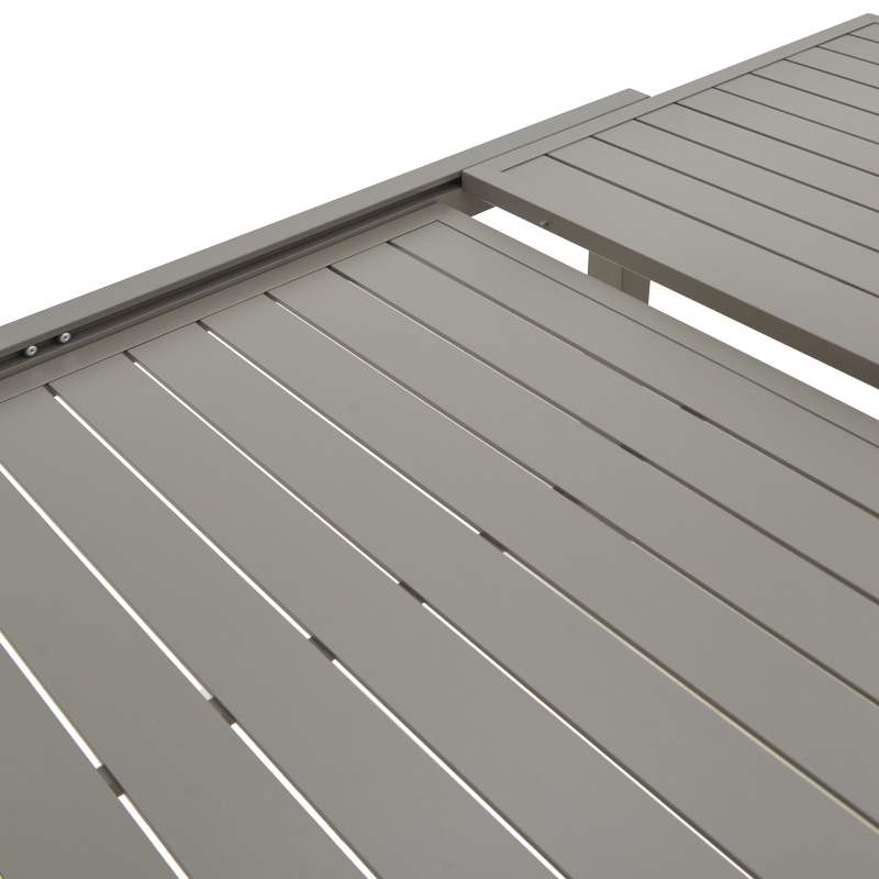 Τραπεζαρία Lafla-Azelie pakoworld σετ 9τεμ σαμπανιζέ αλουμίνιο και plywood σε φυσική απόχρωση 160-240x90x75εκ