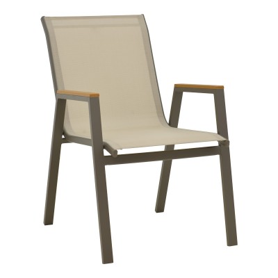 Τραπεζαρία Kliton-Azelie pakoworld σετ 7τεμ σε σαμπανιζέ απόχρωση 150x80x74εκ