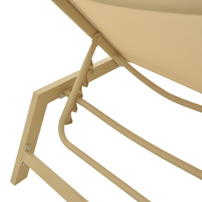 Ξαπλώστρα Boka pakoworld αλουμίνιο cappuccino- textilene σε σαμπανί 60x192x31εκ