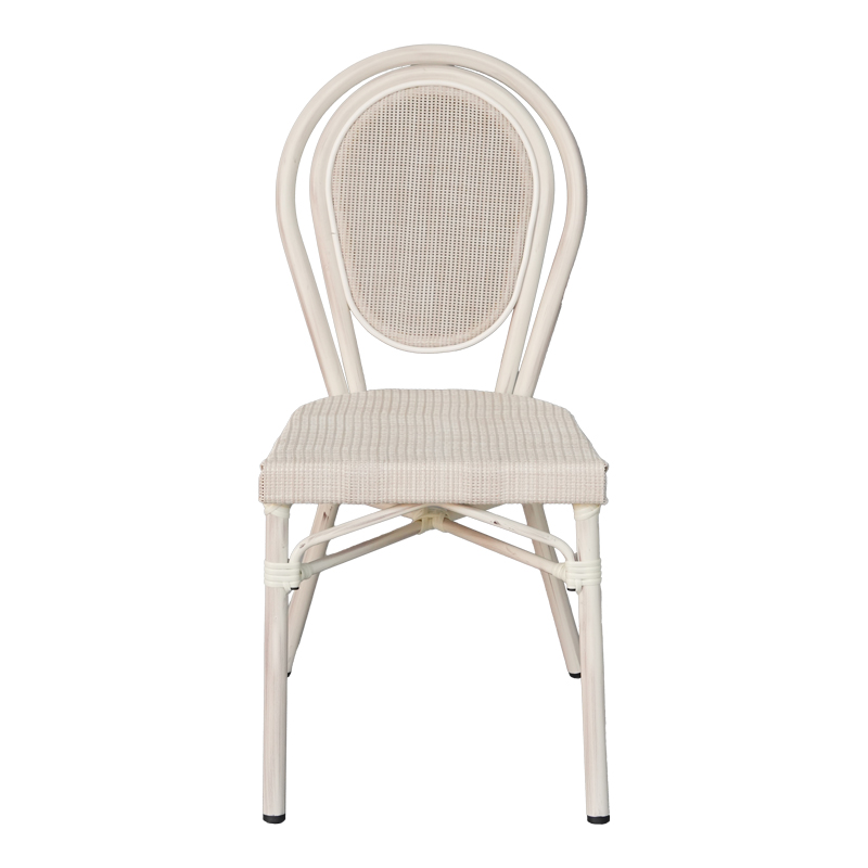 Καρέκλα Nacia pakoworld στοιβαζόμενη αλουμίνιο-textilene λευκό 45x59x85εκ