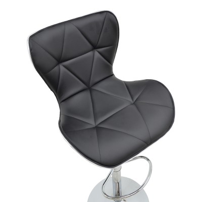 Σκαμπό μπαρ Jorine pakoworld πτυσσόμενο μαύρο pu-βάση χρωμίου 53x44x114εκ | 2 τμχ