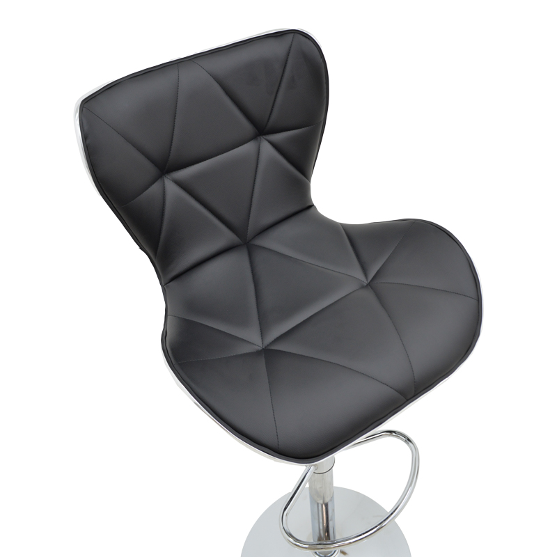 Σκαμπό μπαρ Jorine pakoworld πτυσσόμενο μαύρο pu-βάση χρωμίου 53x44x114εκ | 2 τμχ