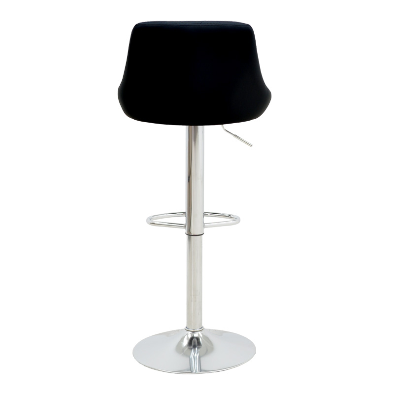 Σκαμπό μπαρ Boronez pakoworld πτυσσόμενο μαύρο pu-βάση χρωμίου 47x49x112εκ | 2 τμχ