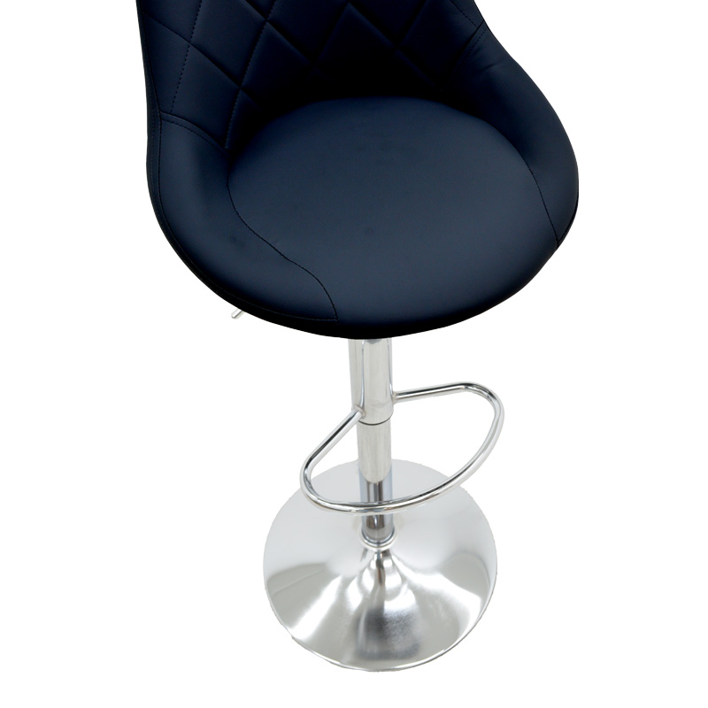 Σκαμπό μπαρ Boronez pakoworld πτυσσόμενο μαύρο pu-βάση χρωμίου 47x49x112εκ | 2 τμχ