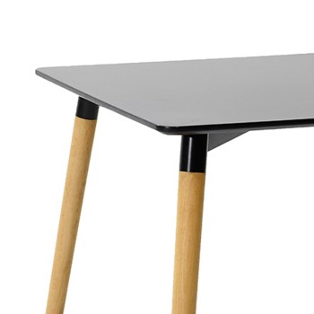 Τραπέζι Natali pakoworld μαύρο MDF με πόδια σε φυσική απόχρωση 80x80x76εκ