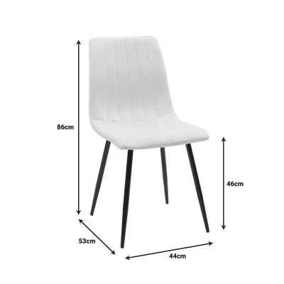 Καρέκλα Noor pakoworld βελούδο κυπαρισσί - πόδια σε φυσική απόχρωση 44x53x86εκ | 4 τμχ