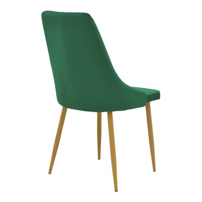 Καρέκλα Azori pakoworld κυπαρισσί βελούδο με μεταλλικό πόδι σε φυσική απόχρωση 49x55x85εκ | 2 τμχ