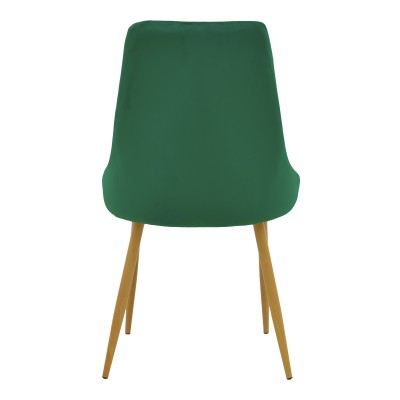 Καρέκλα Azori pakoworld κυπαρισσί βελούδο με μεταλλικό πόδι σε φυσική απόχρωση 49x55x85εκ | 2 τμχ