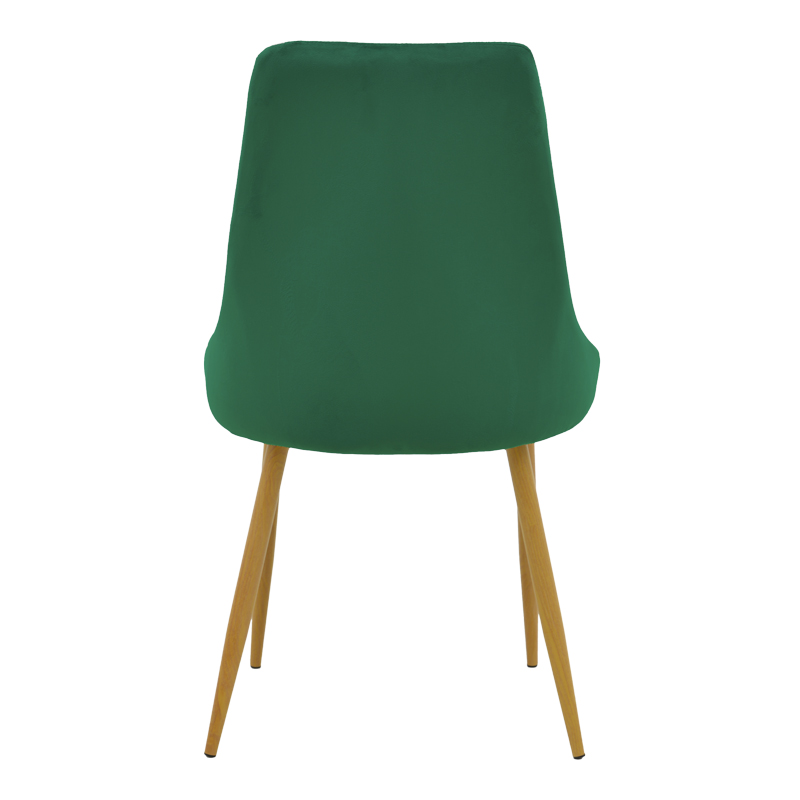 Καρέκλα Azori pakoworld κυπαρισσί βελούδο με μεταλλικό πόδι σε φυσική απόχρωση 49x55x85εκ | 2 τμχ