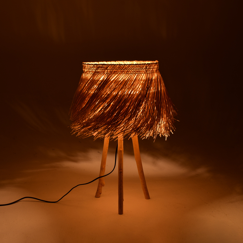 Επιτραπέζιο φωτιστικό Herfo Inart Ε27 ρατάν σε φυσική απόχρωση Φ30x58.8εκ