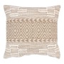 Μαξιλάρι Mitto Inart γιούτα-βαμβάκι σε μπεζ-λευκό απόχρωση 45x45x2εκ