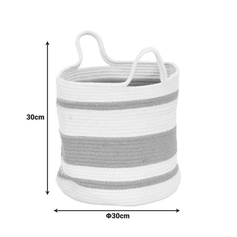 Διακοσμητικό καλάθι Horma Inart βαμβάκι-γιούτα σε μπεζ-καφε απόχρωση Φ30x30εκ