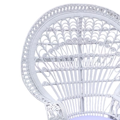 Πολυθρόνα Dorothy Inart με λευκό μαξιλάρι-λευκό rattan 115x53x147εκ