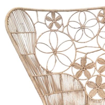 Πολυθρόνα Jake Inart με μπεζ μαξιλάρι-φυσικό rattan 110x86x145εκ