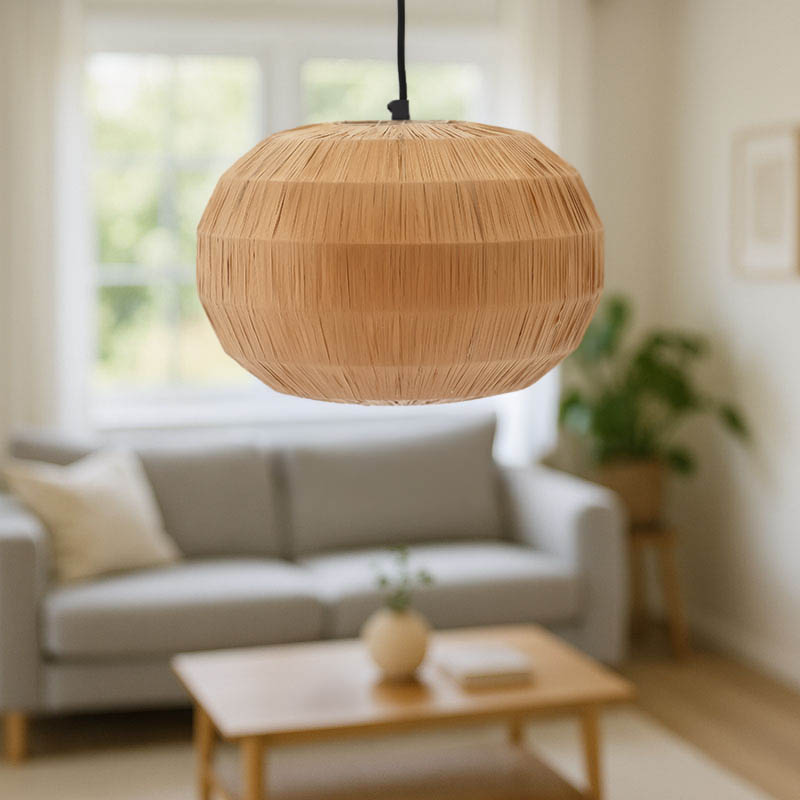 Φωτιστικό οροφής Ozelia Inart καφέ press papier-μέταλλο Φ33x122εκ