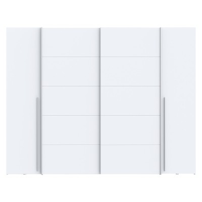 Ντουλάπα ρούχων Verzo pakoworld τετράφυλλη λευκό μελαμίνης 270.5x61.5x210.5εκ