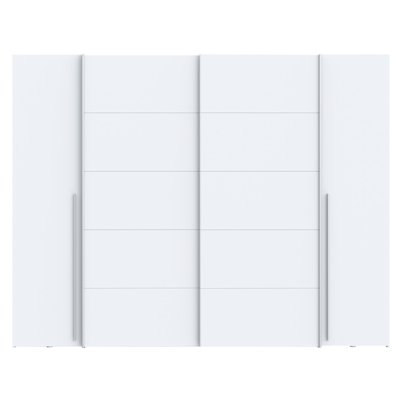Ντουλάπα ρούχων Verzo pakoworld τετράφυλλη λευκό μελαμίνης 270.5x61.5x210.5εκ