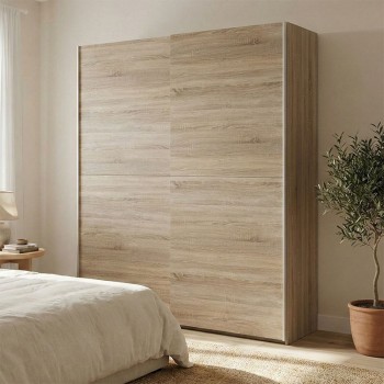 Ντουλάπα ρούχων Noez pakoworld δίφυλλη με ράφια sonoma μελαμίνης 170.5x61x190.5εκ