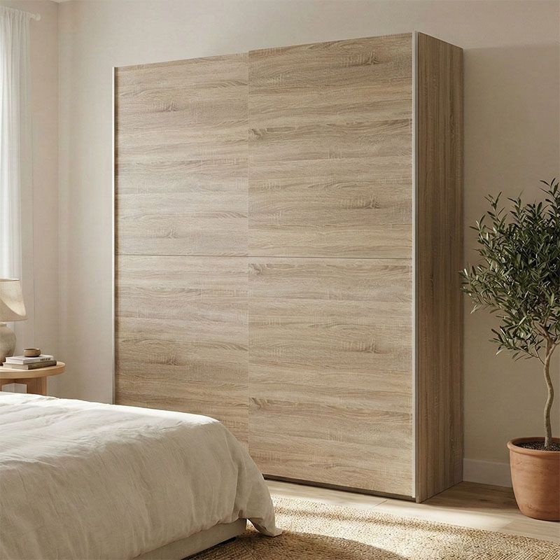 Ντουλάπα ρούχων Noez pakoworld δίφυλλη με ράφια sonoma μελαμίνης 170.5x61x190.5εκ