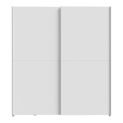 Ντουλάπα ρούχων Noez I pakoworld δίφυλλη με ράφια σε λευκή απόχρωση 170.5x61x190.5εκ