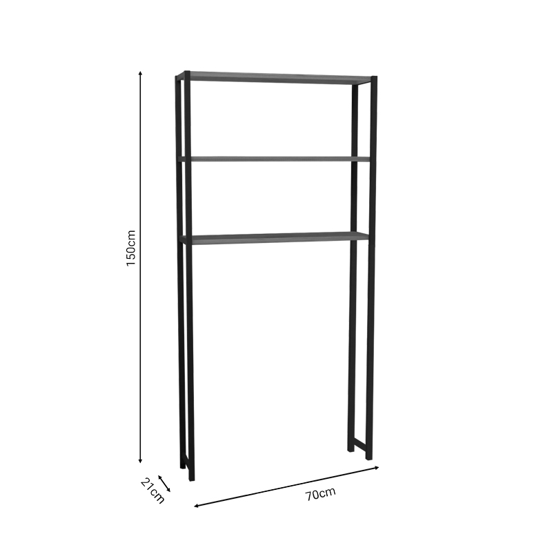 Έπιπλο πλυντηρίου Bothy pakoworld oak μελαμίνης-μαύρο μέταλλο 73x22x150εκ