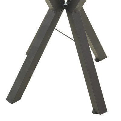 Τραπέζι Prestone pakoworld λευκό μαρμάρου μελαμίνης-μαύρο μέταλλο 70x70x75εκ