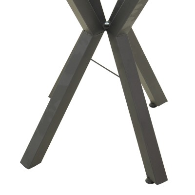 Τραπέζι Prestone pakoworld μελαμίνη σε λευκή απόχρωση και μαύρο μεταλλικό πόδι 70x70x75εκ