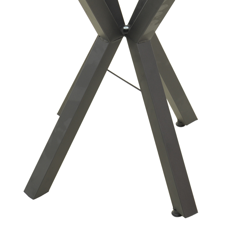 Τραπέζι Prestone pakoworld μελαμίνη σε λευκή απόχρωση και μαύρο μεταλλικό πόδι 70x70x75εκ