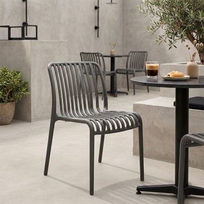 Καρέκλα Zoi pakoworld pp σε ανθρακί απόχρωση 42x58x79εκ