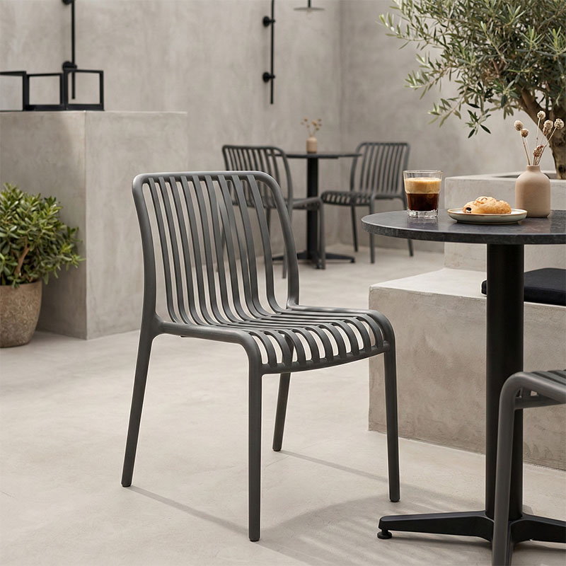 Καρέκλα Zoi pakoworld pp σε ανθρακί απόχρωση 42x58x79εκ