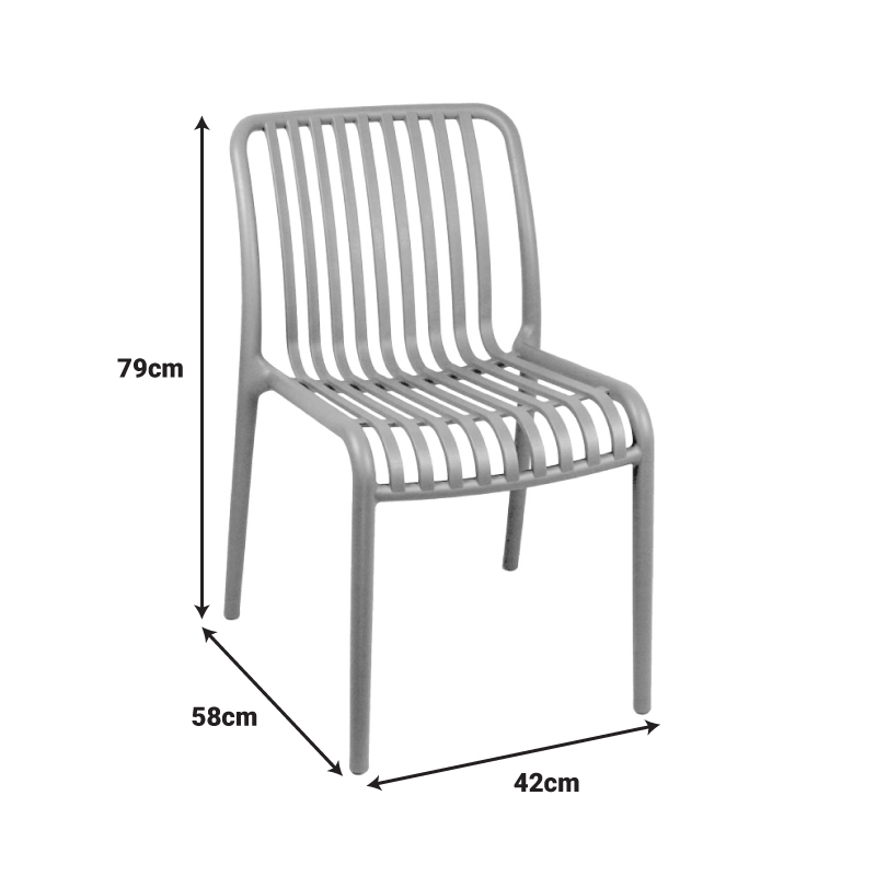 Καρέκλα Zoi pakoworld pp σε ανθρακί απόχρωση 42x58x79εκ