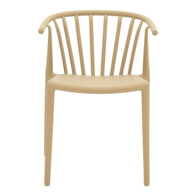 Πολυθρόνα Zelma pakoworld pp σε ανοιχτή απόχρωση cappuccino 55x53x73εκ