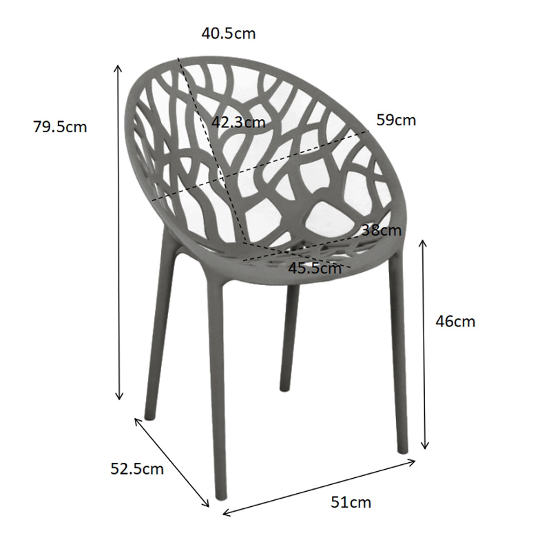 Πολυθρόνα Daren pakoworld pp σε ανθρακί απόχρωση 59x60x79,5εκ