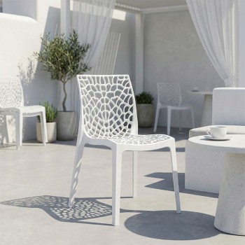 Καρέκλα στοιβαζόμενη Hush pakoworld pp σε λευκή απόχρωση 41x53x80.5εκ