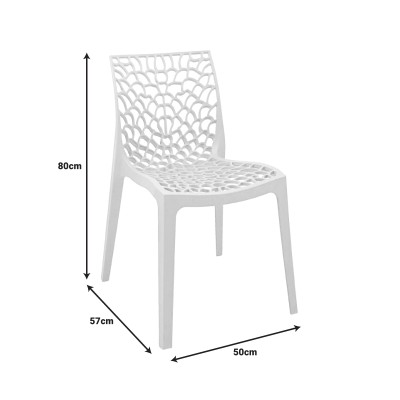 Καρέκλα στοιβαζόμενη Hush pakoworld pp σε λευκή απόχρωση 41x53x80.5εκ