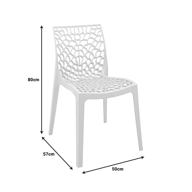 Καρέκλα στοιβαζόμενη Hush pakoworld pp σε μαύρη απόχρωση 41x53x80.5εκ