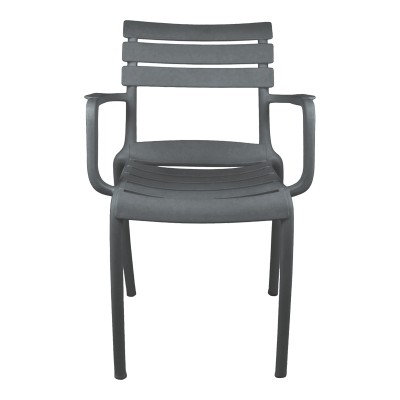 Πολυθρόνα Almea pakoworld στοιβαζόμενη pp ανθρακί 58x56x82εκ