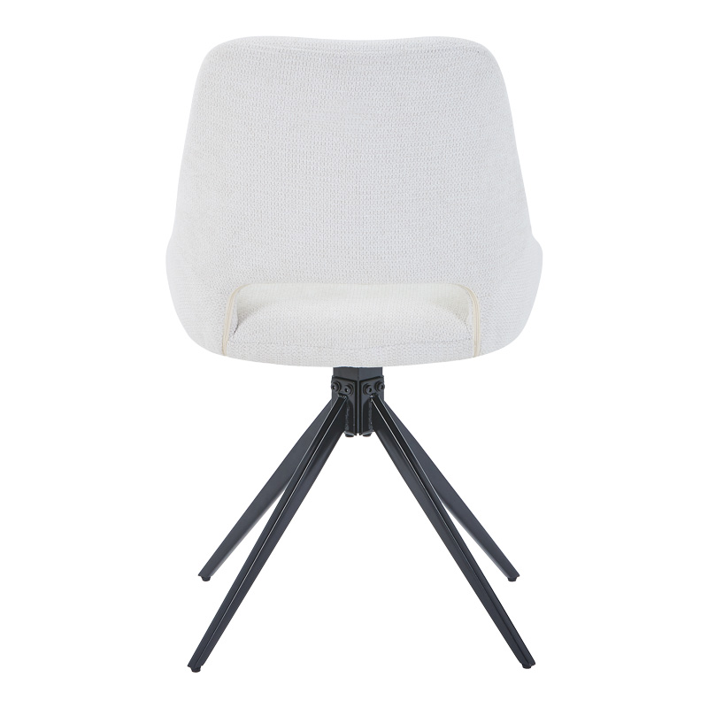 Καρέκλα περιστρεφόμενη Luciano I pakoworld σε κρεμ ύφασμα-πόδι μεταλλικό μαύρο 52.5x54x85εκ