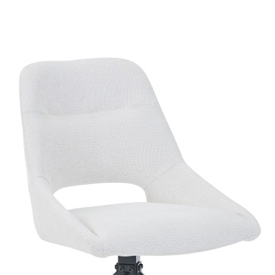 Καρέκλα περιστρεφόμενη Luciano I pakoworld σε κρεμ ύφασμα-πόδι μεταλλικό μαύρο 52.5x54x85εκ