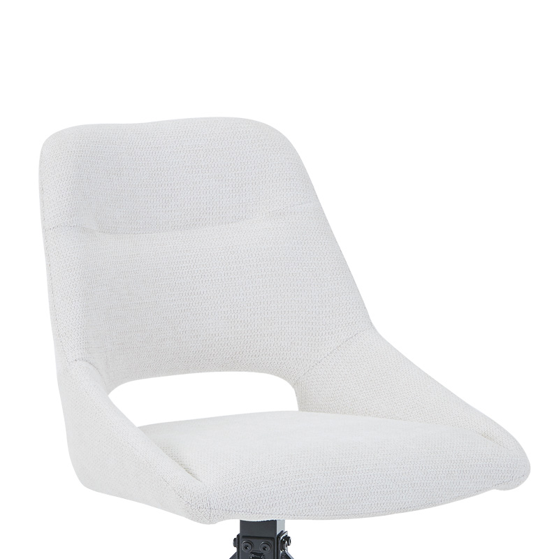 Καρέκλα περιστρεφόμενη Luciano I pakoworld σε κρεμ ύφασμα-πόδι μεταλλικό μαύρο 52.5x54x85εκ