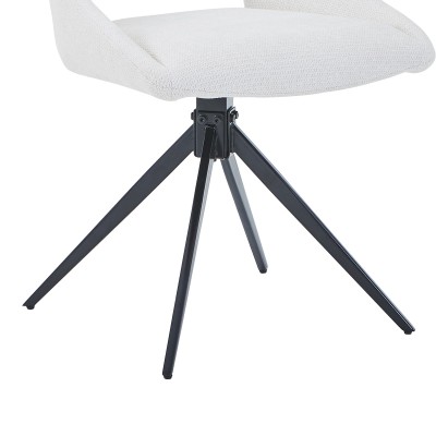 Καρέκλα περιστρεφόμενη Luciano I pakoworld σε κρεμ ύφασμα-πόδι μεταλλικό μαύρο 52.5x54x85εκ