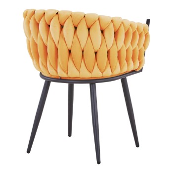 Πολυθρόνα Vivian pakoworld κίτρινο βελούδο-πόδι μαύρο μέταλλο 61x55x80εκ | 2 τμχ