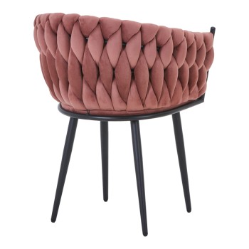 Πολυθρόνα Vivian pakoworld σάπιο μήλο βελούδο-πόδι μαύρο μέταλλο 61x55x80εκ | 2 τμχ