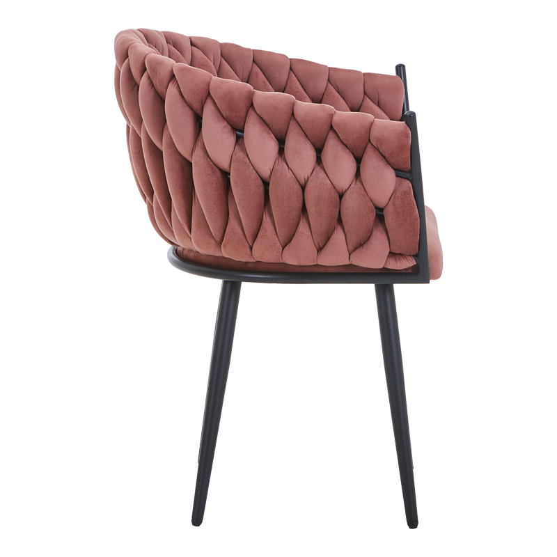 Πολυθρόνα Vivian pakoworld σάπιο μήλο βελούδο-πόδι μαύρο μέταλλο 61x55x80εκ | 2 τμχ