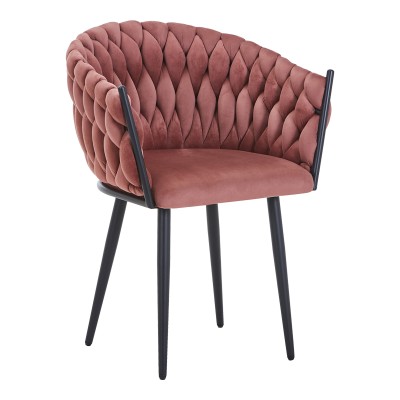 Πολυθρόνα Vivian pakoworld σάπιο μήλο βελούδο-πόδι μαύρο μέταλλο 61x55x80εκ | 2 τμχ